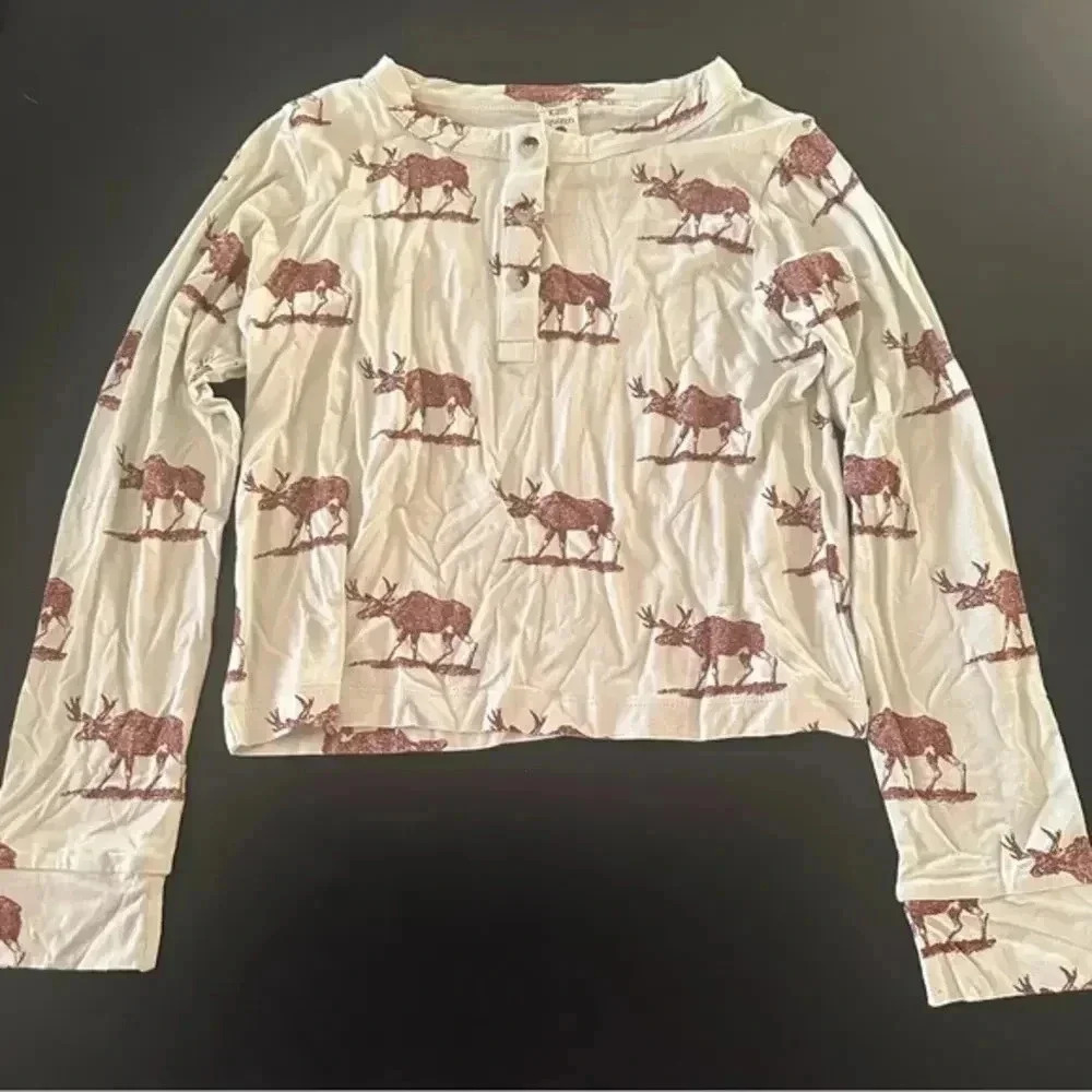 Kate Quinn 9/10Y‎ bamboo long sleeve w/ caribou